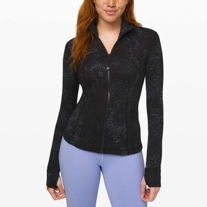 Lululemon Define Jacket in Untamed Jacquard Spray Dye Black Deep Coal